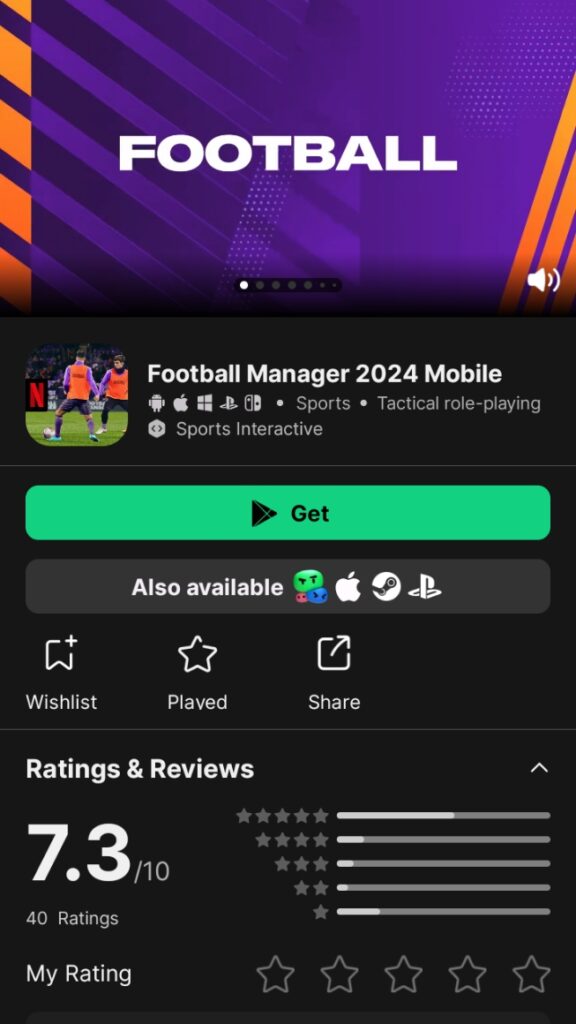 Interface of Taptap showing Get button to download game from external source